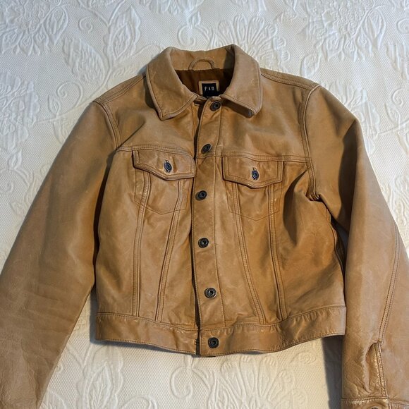 Gap Vintage Classic Leather Jacket (Size M) - Picture 2 of 10